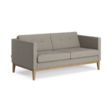 Bild von Swedese Madison 2-Sitzer-Sofa mit Knöpfen B: 155 cm – Geölte Eiche/Main Line Flax 02