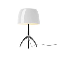 Bild von Foscarini Lumiere Grande Tischlampe H: 45 cm - Chrom Schwarz/Weiß