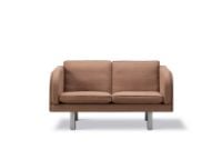 Bild von Fredericia Furniture JG Sofa 2 Personen L: 142 cm – Edelstahl – Gebürstet / Grand Linen 4803