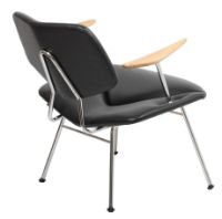 Bild von Vermund Larsen VL135 Cozy Lounge Sessel mit Armlehnen SH: 40 cm – Sierra Schwarz/Chrom