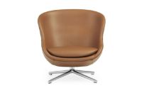 Bild von Normann Copenhagen Hyg Low Lounge Chair SH: 40 cm – Brandy Leder/Aluminium