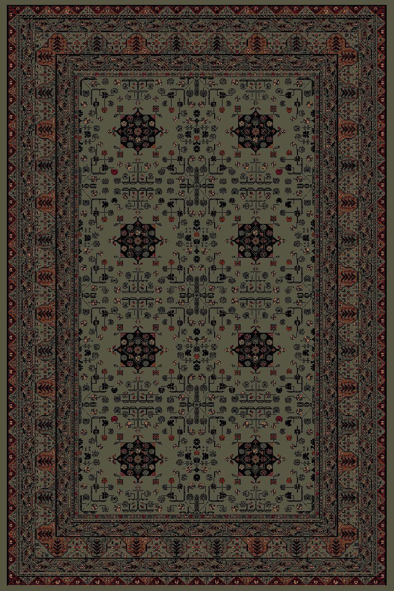 Bild von HC Rugs Napoleon Klassischer flauschiger Teppich 135 x 200 cm – 43002 Grün