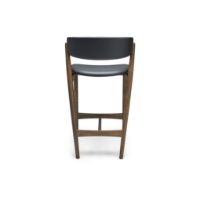 Bild von Sibast Furniture No 7 Barhocker Vollgepolstert SH: 65 cm – Eiche Dunkelöl/Schwarzes Leder