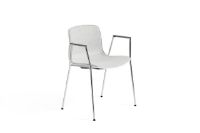 Bild von HAY AAC 18 About A Chair Vorderpolsterung SH: 46 cm – Verchromter Stahl/Weiß/Divina Melange 120