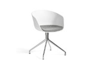 Bild von HAY AAC 20 About A Chair m. Festes Sitzkissen SH: 46 cm – Poliertes Aluminium/Weiß/Hallingdal 126