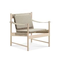 Bild von Brdr. Krüger HB Lounge Chair SH: 56,6 cm – Ahorn weiß geölt/Leinwand