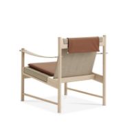 Bild von Brdr. Krüger HB Lounge Chair SH: 56,6 cm – Weiß geölter Ahorn/cognacfarbenes Leder