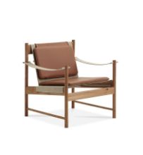 Bild von Brdr. Krüger HB Lounge Chair SH: 56,6 cm – Kirsche geölt/cognacfarbenes Leder