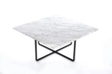 Bild von OX Denmarq NINETY MEDIUM Tisch 80x80x35 cm - Schwarz pulverbeschichteter Stahl/Weißes Carrara