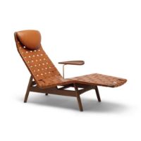 Bild von Sibast AV Egoist Chaise Lounge von Arne Vodder 1951 inkl. Kissen – Brandy/Räuchereiche