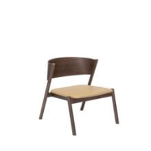 Bild von Hübsch Oblique Lounge Chair Sitzhöhe: 75 cm – Dunkelbraun