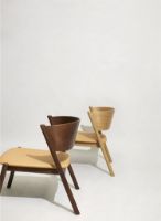Bild von Hübsch Oblique Lounge Chair Sitzhöhe: 75 cm – Dunkelbraun
