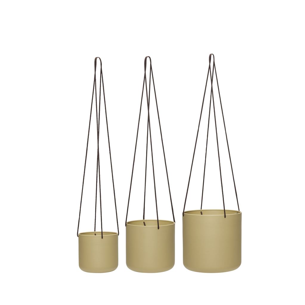 Bild von Hübsch Bloom Hängetöpfe 3er-Set groß - Beige