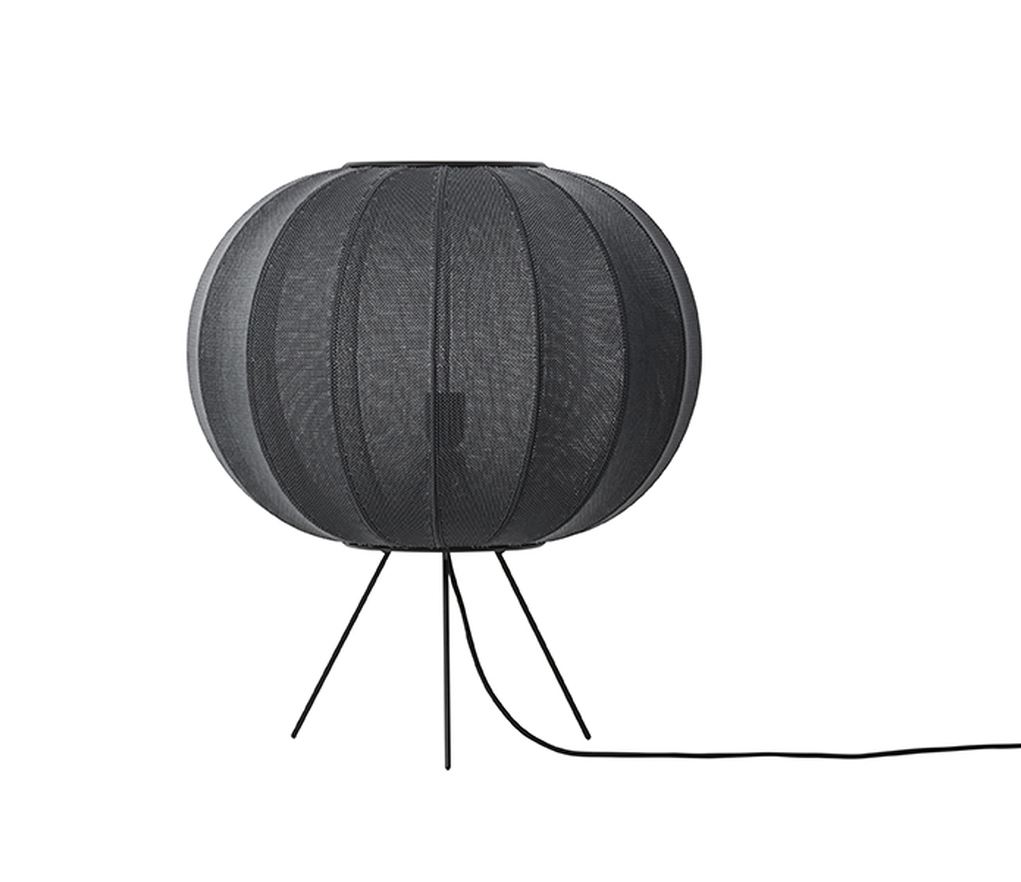 Bild von Hergestellt von Hand Knit-Wit Round Floor Low Ø: 45 cm – Schwarz