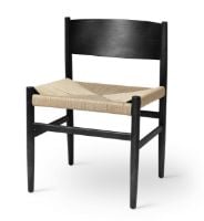 Bild von Mater Nestor Sidechair SH: 44 cm – Sitz aus schwarzer Buche/natürlichem Papierkordel