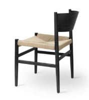 Bild von Mater Nestor Sidechair SH: 44 cm – Sitz aus schwarzer Buche/natürlichem Papierkordel