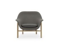 Bild von Normann Copenhagen Drape Lounge Chair Low Oak H: 85 cm – Steelcut Trio 253 / Ultra Leather Lava