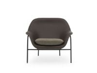 Bild von Normann Copenhagen Drape Lounge Chair Low Steel H: 85 cm - Ultra Leather Chocolate / Hallingdal 270