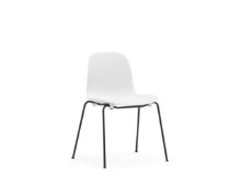 Bild von Normann Copenhagen Form Stuhl stapelbar SH: 44,2 cm – Weiß/Schwarz