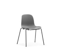 Bild von Normann Copenhagen Form Stuhl stapelbar SH: 44,2 cm - Grau/Schwarz