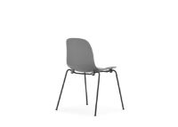 Bild von Normann Copenhagen Form Stuhl stapelbar SH: 44,2 cm - Grau/Schwarz