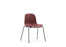 Bild von Normann Copenhagen Form Stuhl stapelbar SH: 44,2 cm - Rot/Schwarz