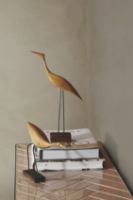 Bild von Warmer nordischer Schnabelvogel Großer Reiher 19 x 36 cm – geölte Eiche