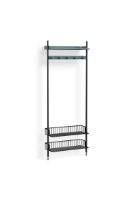 Bild von HAY Pier System 1051 1 Säule 82 x 209 cm – PS blauer Stahl/schwarz eloxierte Profile/Anthrazit-Drahtregal