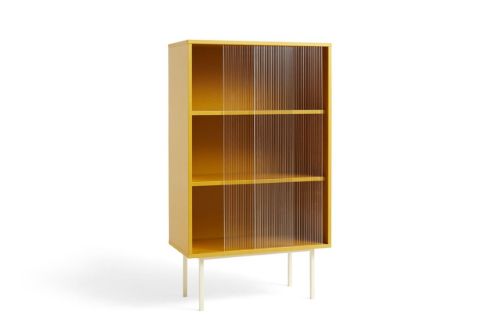 HAY Color Schrank hoch m. Glastüren 75x39x130 cm - Gelb