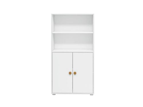 FLEXA Roomie Midi-Regal 2 Türen H: 138 cm – Weiß/Senf