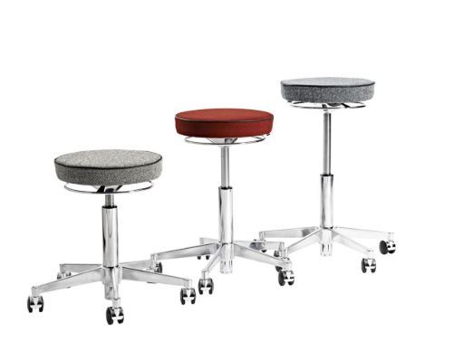 Vermund VL66 Hocker SH: 44-64 cm - Schwarz/Weiß