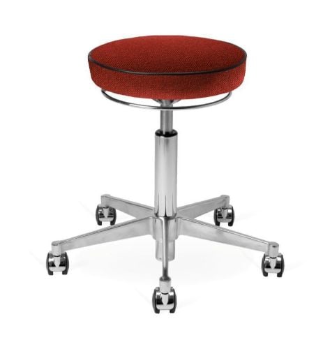 Vermund VL66 Taburet SH: 44-64 cm - Krom/Rød/Bordeaux