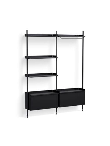 HAY Pier System 1082 2 Columns 162x209 cm - PS Black Steel/Black Anodised Profiles