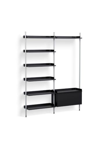 HAY Pier System 152 2 Columns 162x209 cm - PS Black Steel/Clear Anodised Profiles