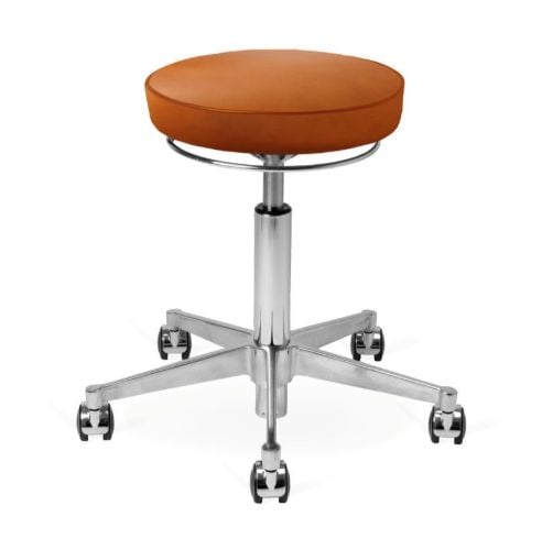 Vermund VL66 Taburet SH: 44-64 cm - Krom/Cognac Læder