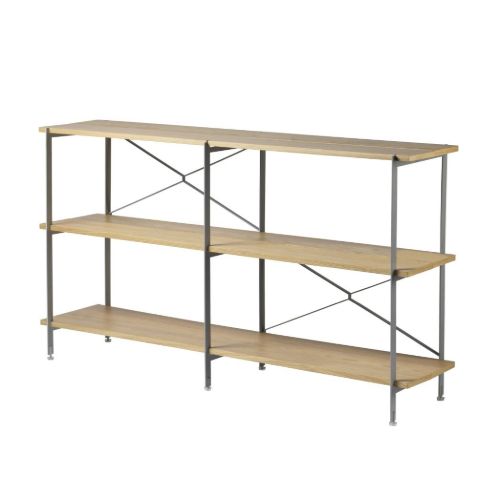 FDB Furniture A91 Nordhavn Bücherregal H: 81,6 x 160,5 cm – Eiche/Seidengrau