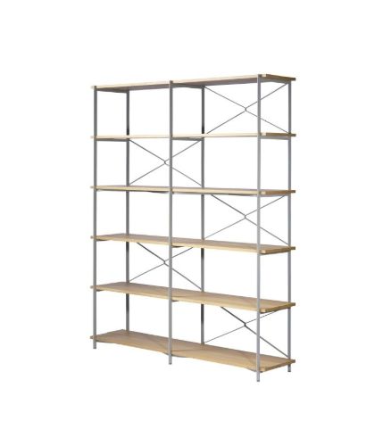 FDB Furniture A91 Nordhavn Bücherregal H: 186 x 160,5 cm – Eiche/Seidengrau