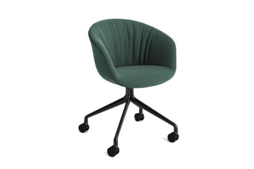 HAY AAC 25 Soft About A Chair SH: 46 cm - Black Powder Coated Aluminium/Steelcut Trio 966