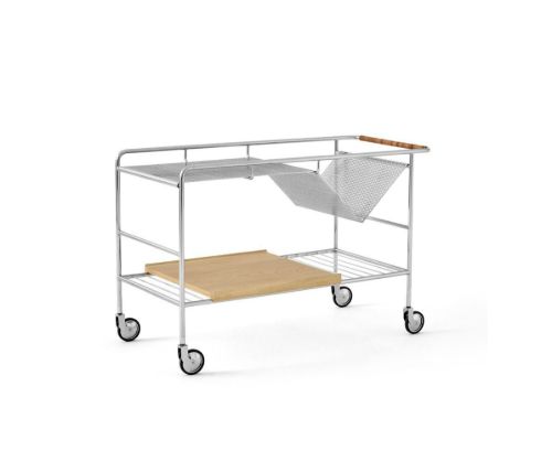 &Tradition Alima NDS1 Barvogn H: 59,4 cm - Chrome/Oak