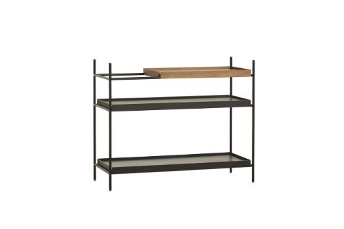 Woud Tray Shelf Low 81x100 cm - Walnut/Black