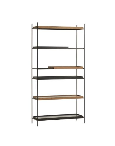 Woud Tray Shelf High 201x100 cm - Walnut/Black