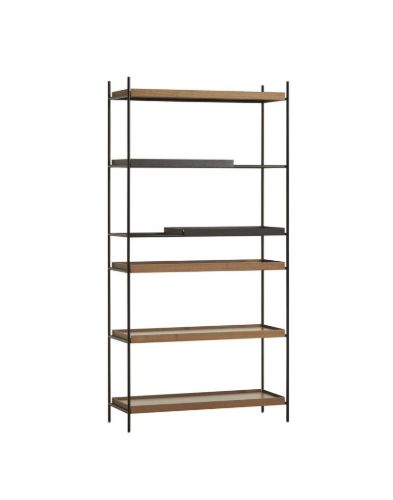 Woud Tray Shelf High 201x100 cm - Walnut/Black
