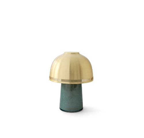 &Tradition Raku SH8 Portable Bordlampe H: 21 cm - Blue Green/Brass