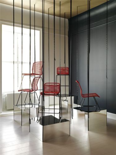 Montana Panton One Küche SH: 65 cm – Schwarz/Scarlett