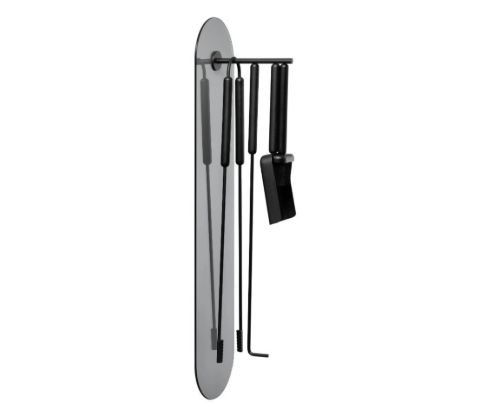 Blomus Ashi Fireplace Set 5 pcs. Wall Mounted - Black