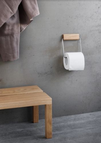 Moebe Toilettenpapierhalter H: 14 cm – Eiche/Stahl