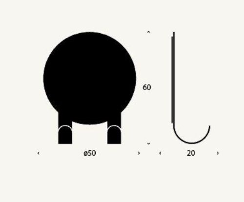 FROST NOVA2 Duschschaberhaken Ø: 5 cm – Gebürstetes Schwarz