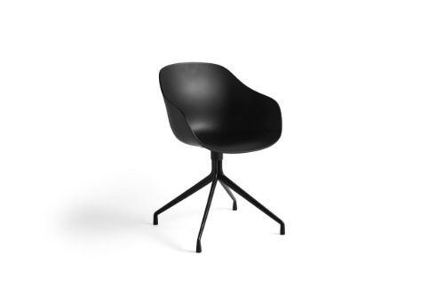 HAY AAC 220 About A Chair H: 82 cm - Black Powder Coated Alu 4 Star Swivel/Black