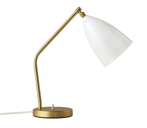 GUBI Gräshoppa Table Lamp H: 41 cm - White Glossy