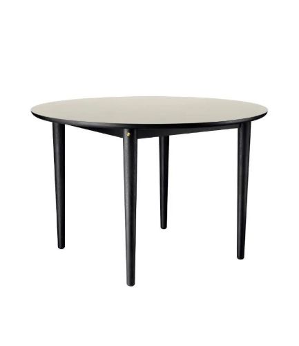 FDB Møbler Spisebord Unit10 C62 Bjørk Ø115 cm - Massiv Eg Sort/Lysegrå